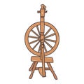 Old Russian spinning wheel. Vector hand drawn doodle Royalty Free Stock Photo