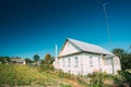 Old Russian Traditional Wooden House In Village Of Belarus Or Russia Royalty Free Stock Photo