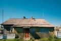 Old Russian Traditional Wooden House In Village Of Belarus Or Russia Royalty Free Stock Photo