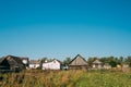 Old Russian Traditional Wooden Houses In Village Or Countryside Royalty Free Stock Photo