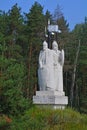Old-Russian Warriors-athletes of Monument to Standing on Ugra of 1480 in Kaluga region, Russia
