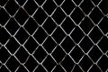 Old rust chain link fence metal wire mesh panel. Black background Royalty Free Stock Photo