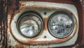 Old Rust Headlight Car Collection