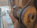 Old rust Wire Rope Slings cable in roll