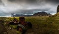 Old rusted abandoned tractor on a farm Royalty Free Stock Photo