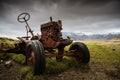 Old rusted abandoned tractor on a farm Royalty Free Stock Photo