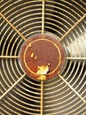 Old rusted broken air conditioner fan
