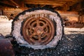 Old Rusted Car in a junkyard