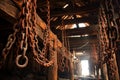 Old, rusted chains hanging Royalty Free Stock Photo