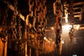 Old, rusted chains hanging Royalty Free Stock Photo