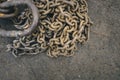 Old rusted chains view from the top Royalty Free Stock Photo