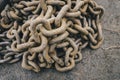 Old rusted chains view from the top Royalty Free Stock Photo