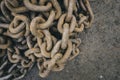 Old rusted chains view from the top Royalty Free Stock Photo