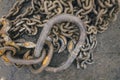 Old rusted chains view from the top Royalty Free Stock Photo