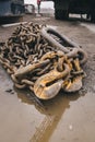 Old rusted chains view from the top Royalty Free Stock Photo