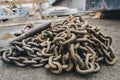 Old rusted chains view from the top Royalty Free Stock Photo