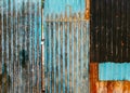 Old rusted corrugated gate Royalty Free Stock Photo