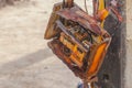 Old rusted electric control box Royalty Free Stock Photo
