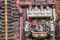 Old Rusted Electrical Panel with Fuses and Contacts in an Abandoned Automobile Factory IV Royalty Free Stock Photo