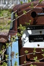 Old rusted gas pump