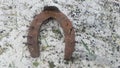 Old rusted horseshoe