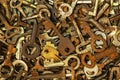 Old rusted keys, abstract background Royalty Free Stock Photo