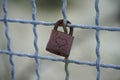 Old rusted love lock. Royalty Free Stock Photo