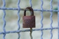 Old rusted love lock. Royalty Free Stock Photo