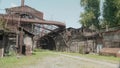 Old rusted metal constructions of the abandoned metallurgic plant.