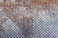 Old and rusted Metal diamond plate pattern texture, background Royalty Free Stock Photo