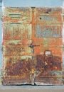 View of a Old rusted metal door Royalty Free Stock Photo