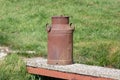 Old rusted milkcan Royalty Free Stock Photo
