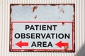 Old rusted observation area sign Royalty Free Stock Photo