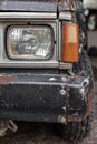 Old and rusted pickup truck close up