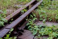 Old rusted railway track