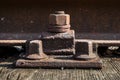 Old rusted screw. rusty railroad.aged metal. Royalty Free Stock Photo