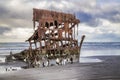 Old Rusted Shipwreck on the Oregon Coast Royalty Free Stock Photo