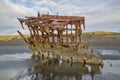 Old Rusted Shipwreck on the Oregon Coast Royalty Free Stock Photo