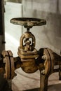 Old rusted shut-off valve of a heating system Royalty Free Stock Photo