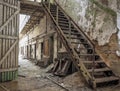 Old rusted staircase at the Eastern State Penitentiary in Philadelphia, Pennsylvania Royalty Free Stock Photo