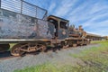 Old rusted steam locomotive in Encarnacion. In Paraguay there is no more rail traffic today. Royalty Free Stock Photo