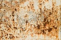 Old rusted steel sheet caused by water Royalty Free Stock Photo