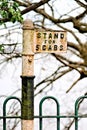 An Old British A Lone Cab Stand Isolated and Hemmed In by Woodland and Wrought Iron Fencing. Signs of Times Gone By