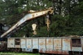 Old rusted train crane abandoned Royalty Free Stock Photo