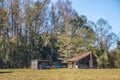 Old rustic abandoned house on a farm in rural Georgia Royalty Free Stock Photo