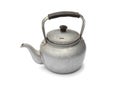 Old rustic aluminum kettle isolated on white background Royalty Free Stock Photo