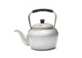 Old rustic aluminum kettle isolated on white background Royalty Free Stock Photo