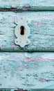 Old rustic beautiful house wooden door lock and keyhole Royalty Free Stock Photo