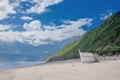 Old rustic big ship. Blue sky Royalty Free Stock Photo