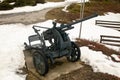 Old rustic cannon from world war two Royalty Free Stock Photo